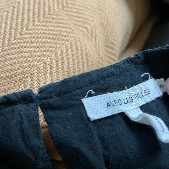 Anthro/ Avec Les Filles| Black Eyelet Dress with Bell Sleeves, Size XS••• - Picture 5 of 15